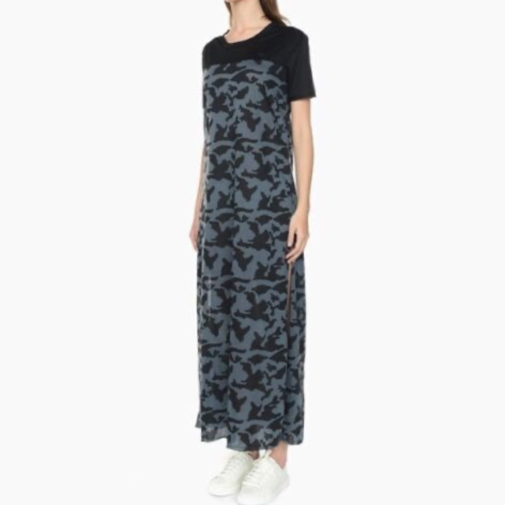 NWT Diamond Supply Co. Serif Knit Maxi Dress Black & Gray Camo sz XS